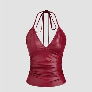 Elegant Burgundy Halter Top